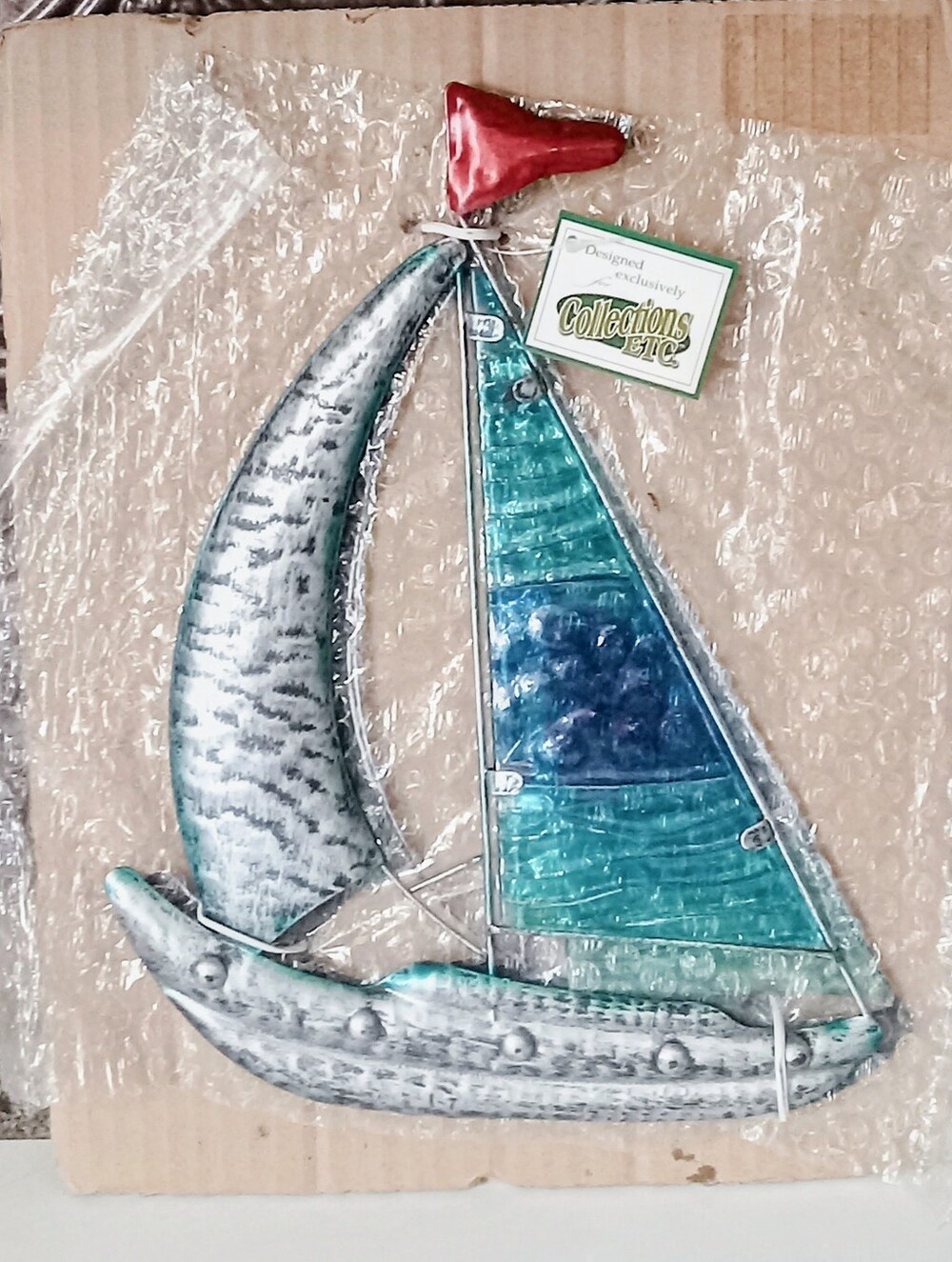 New Metal Sailboat Wall Decor 11" Nautical Ocean Collections Etc.